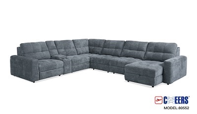 Calgary Slate 7pc Power Slide Sectional